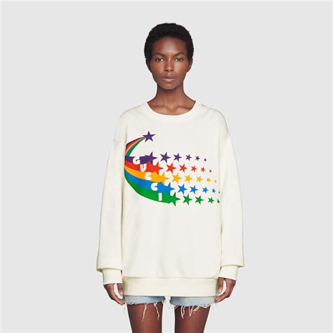 Gucci shooting star print cotton sweatshirt